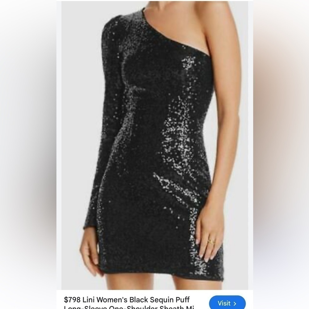 LINI NWT black sequins cocktail dress - Picture 14 of 14